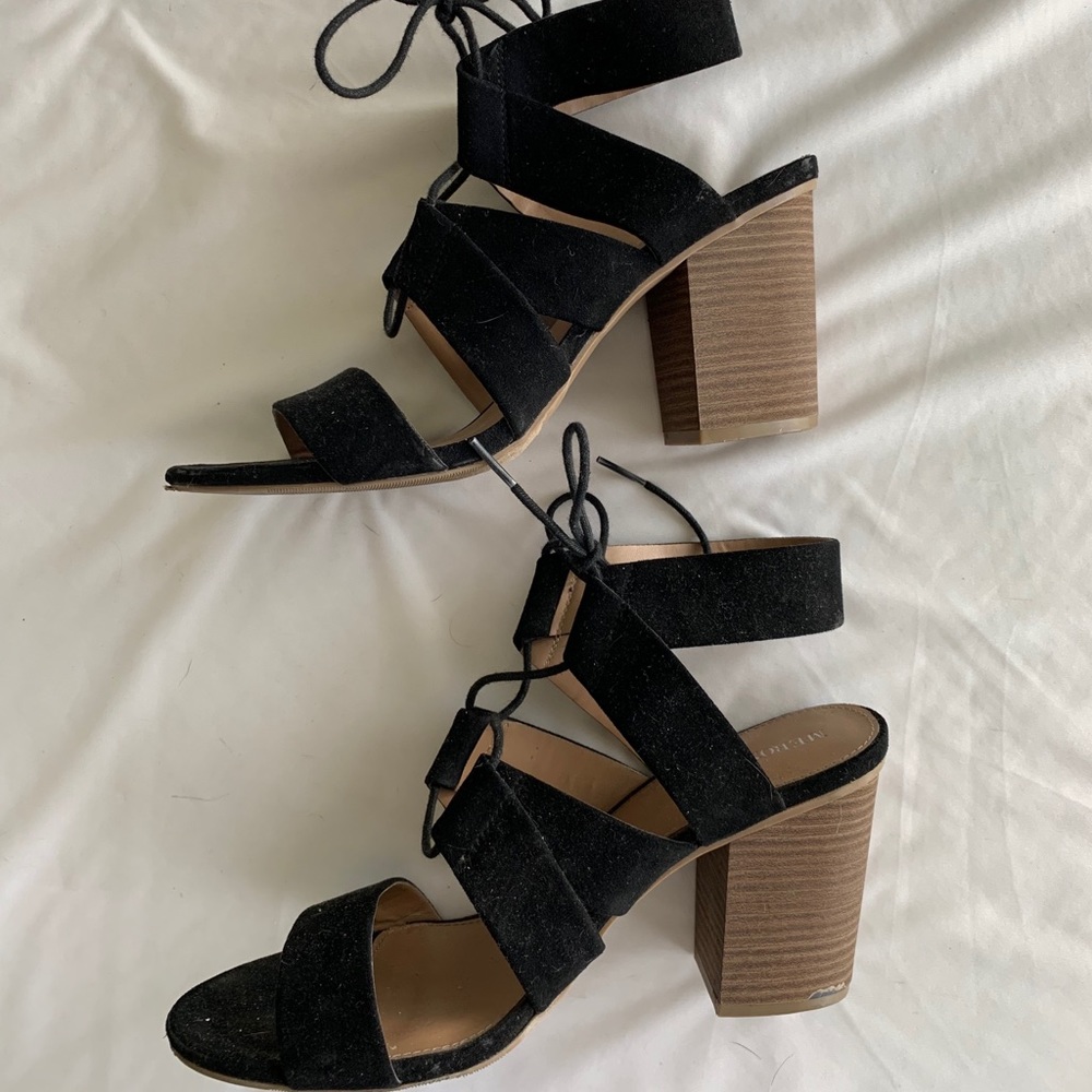 Merona Strappy Black Block Heels